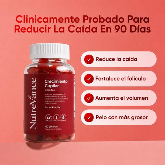 Nutrevance | Gomitas de fresa que nutre tu pelo desde dentro