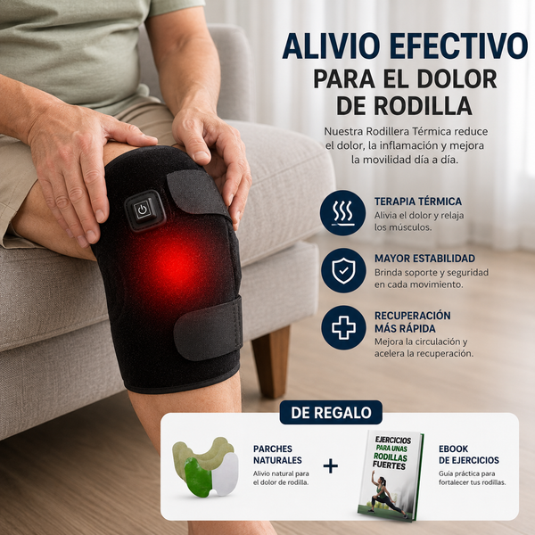 Rodillera Térmica 3 Modos + Kit MÉTODO RODILLA LIBRE de Regalo (Parches + Ebook)
